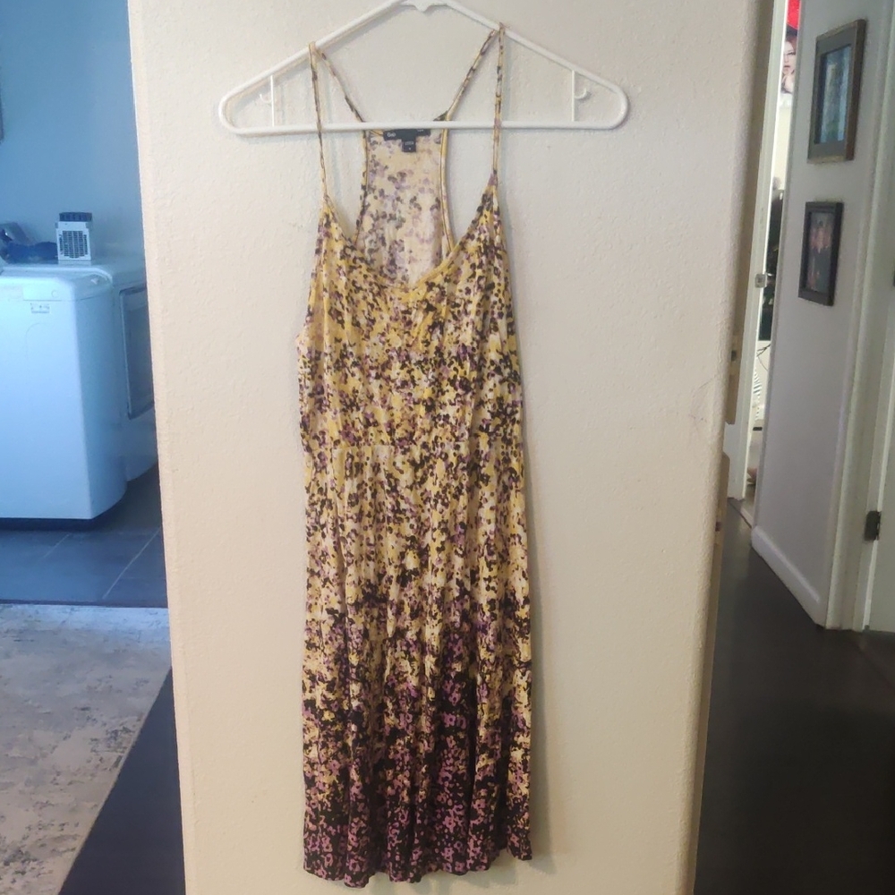 Floral Yellow and Purple Dress Gap, Small